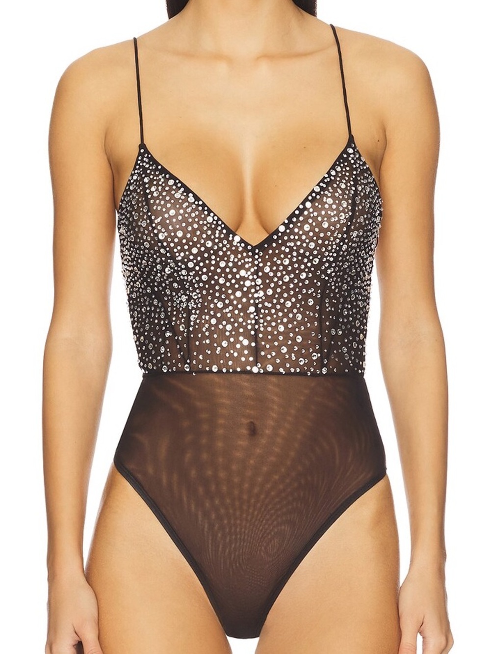 Alex Perry Crystal Mesh Bodysuit